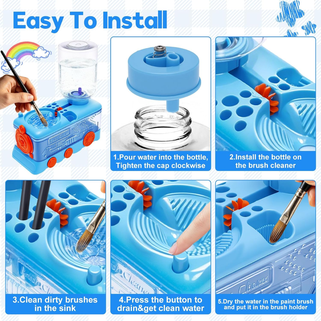 Automatic Brush Washer with Water Change